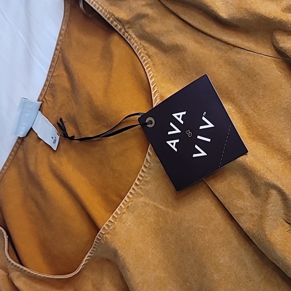 Dress- Plus Size Balloon 3/4 Sleeve A-Line Dress - Ava & Viv - Picture 7 of 10